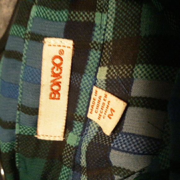 plaid button-up mid-sleeve top - Picture 6 of 6